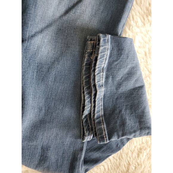 Miss C Women's Skinny Jeans Size 24x30 Blue Mid Rise Flap Pockets Stretch Sequin - Picture 3 of 10